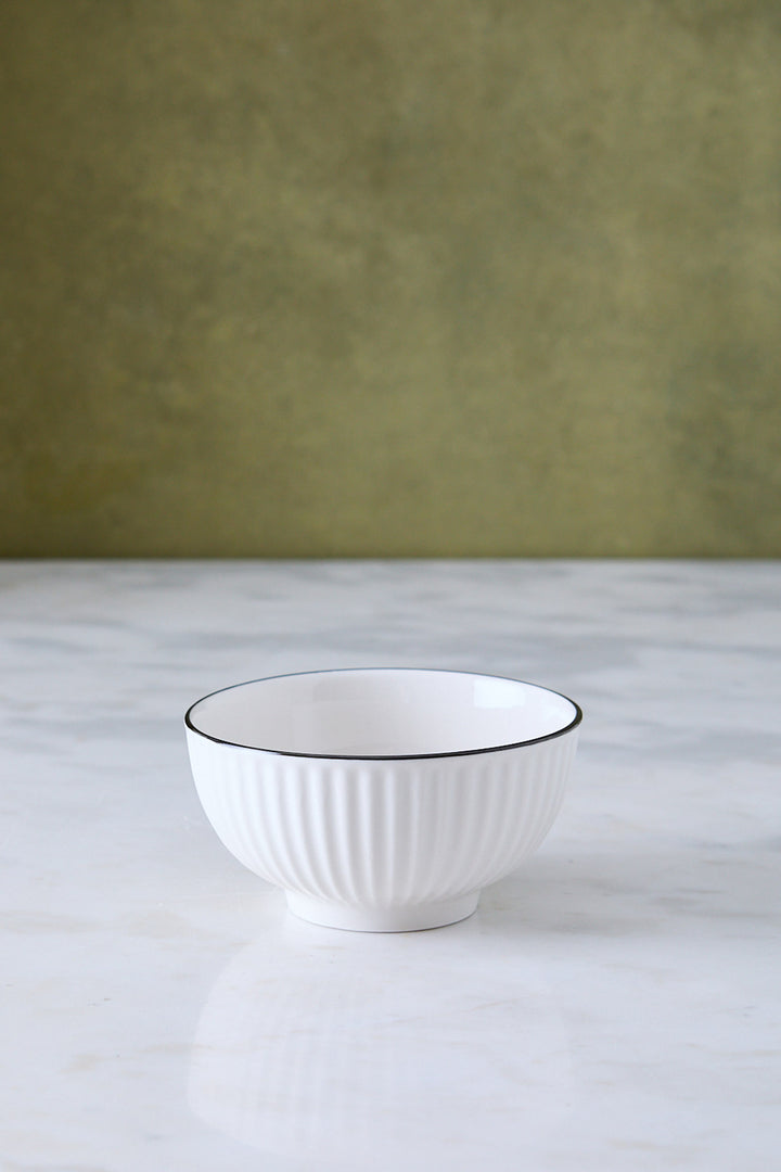 BOWL CERAMICA WHITE & BLACK 12CM