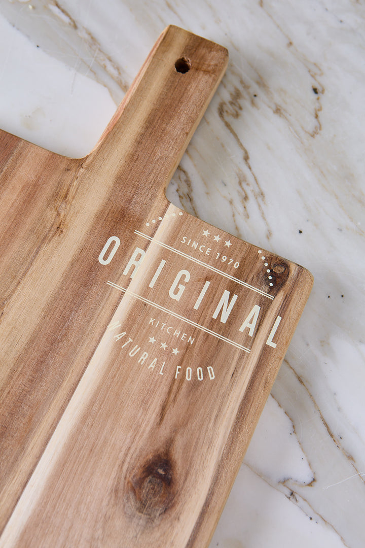 TABLA ACACIA CON MANGO ORIGINAL 45CM