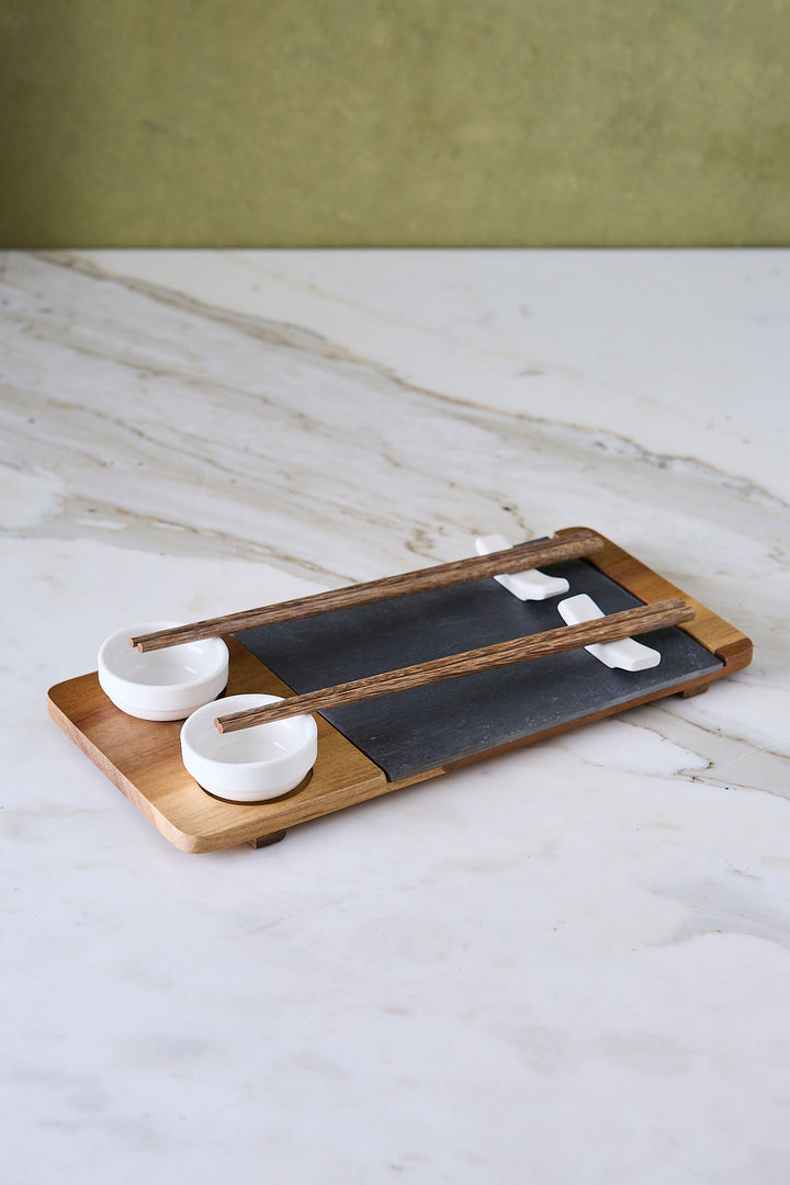 SET DE SUSHI ACACIA & PORCELANA NAMI