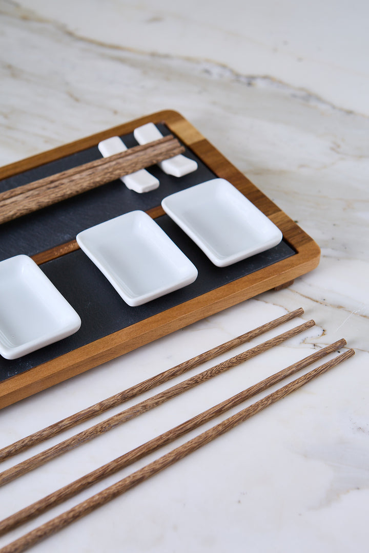 SET DE SUSHI ACACIA & PORCELANA KAZE