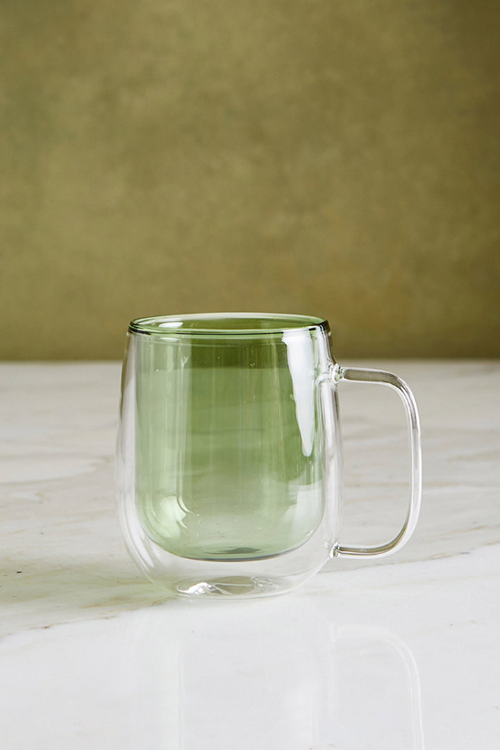 MUG DOBLE VIDRIO GREEN 250 ML