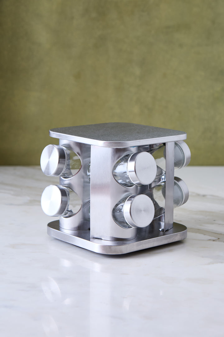 ESPECIERO GIRATORIO CUADRADO ACERO X 8