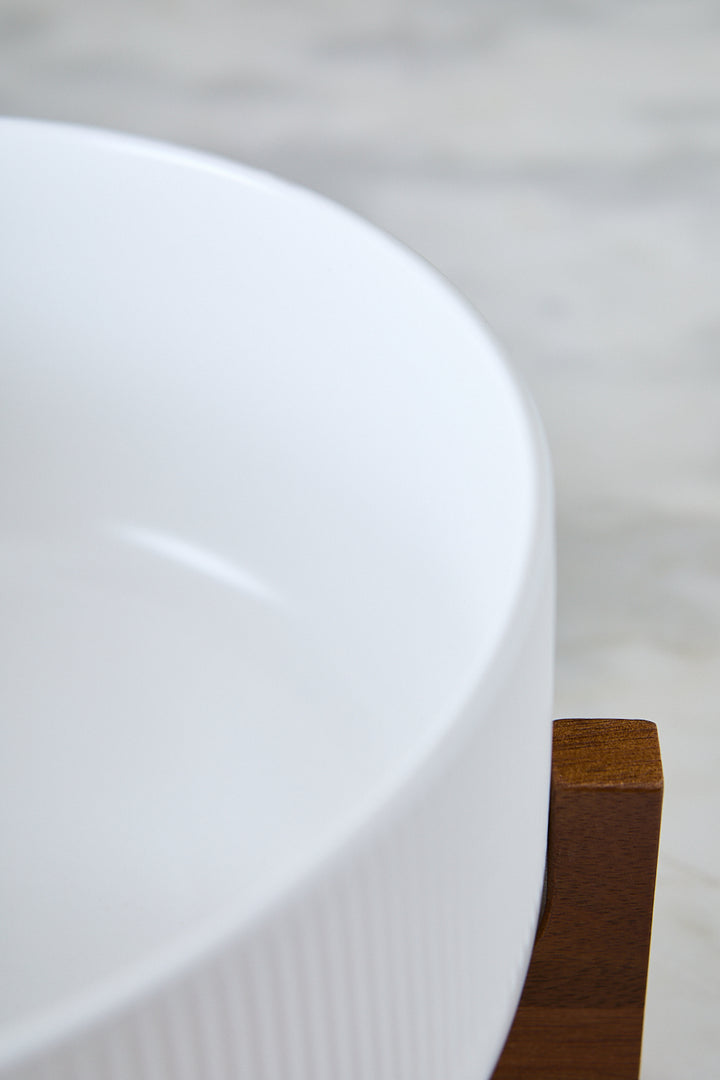 ENSALADERA CERÁMICA WHITE & WOOD 22CM