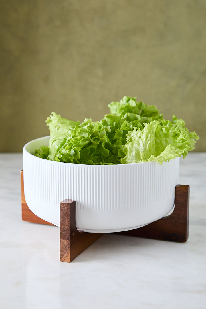 ENSALADERA CERÁMICA WHITE & WOOD 22CM