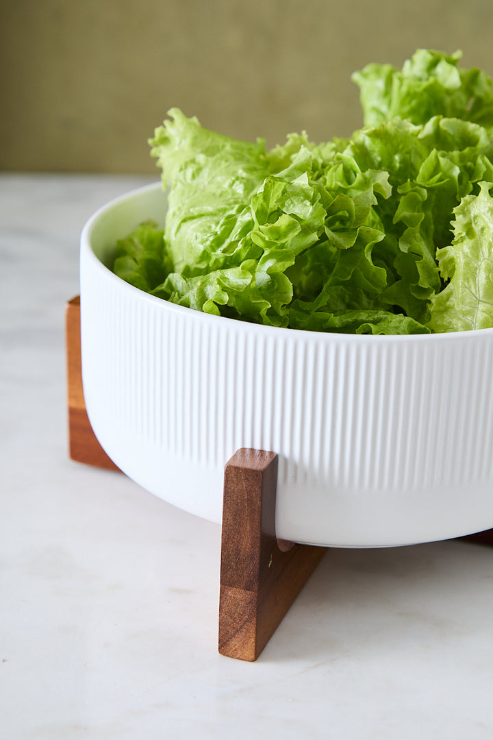 ENSALADERA CERÁMICA WHITE & WOOD 22CM