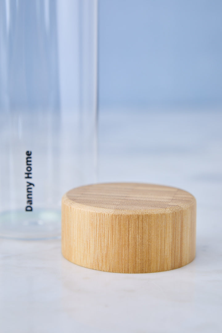 BOTELLA DE VIDRIO & TAPA BAMBU 1 L