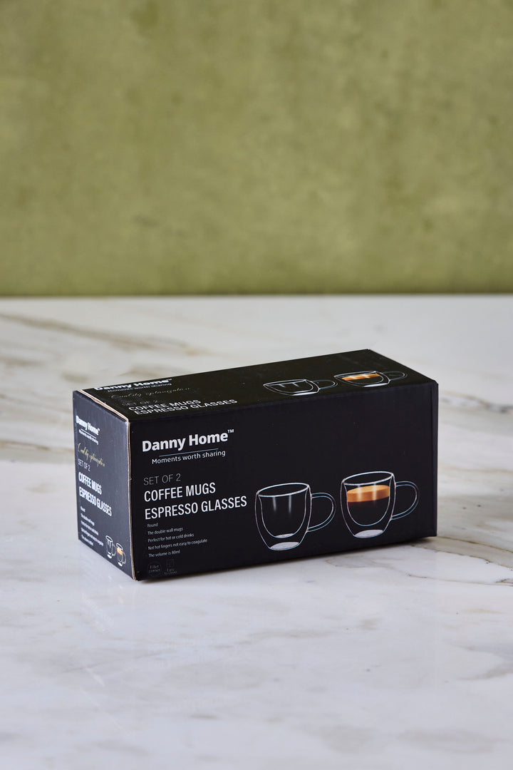 TAZA DOBLE VIDRIO 80ML x 2