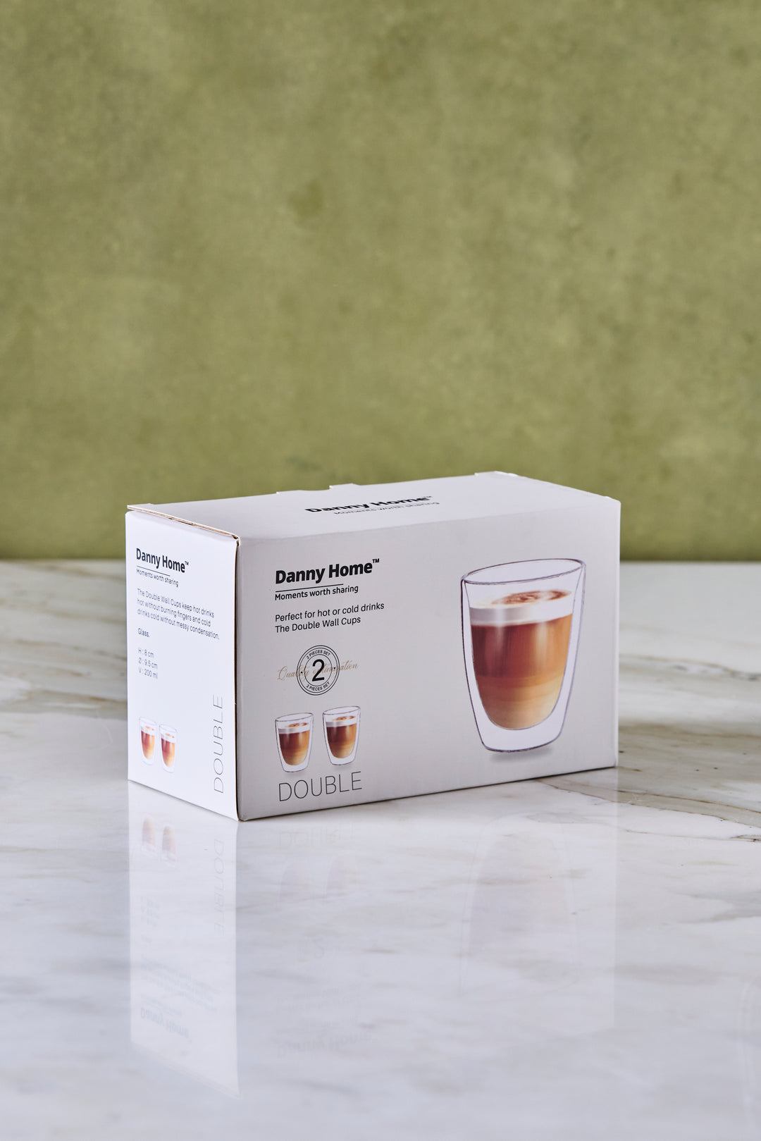 VASO CÓNICO DOBLE VIDRIO 200ML x 2