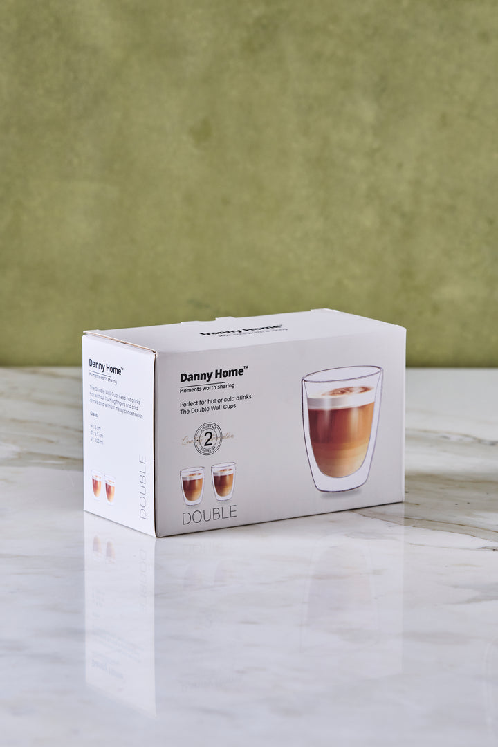 VASO CÓNICO DOBLE VIDRIO 200ML x 2