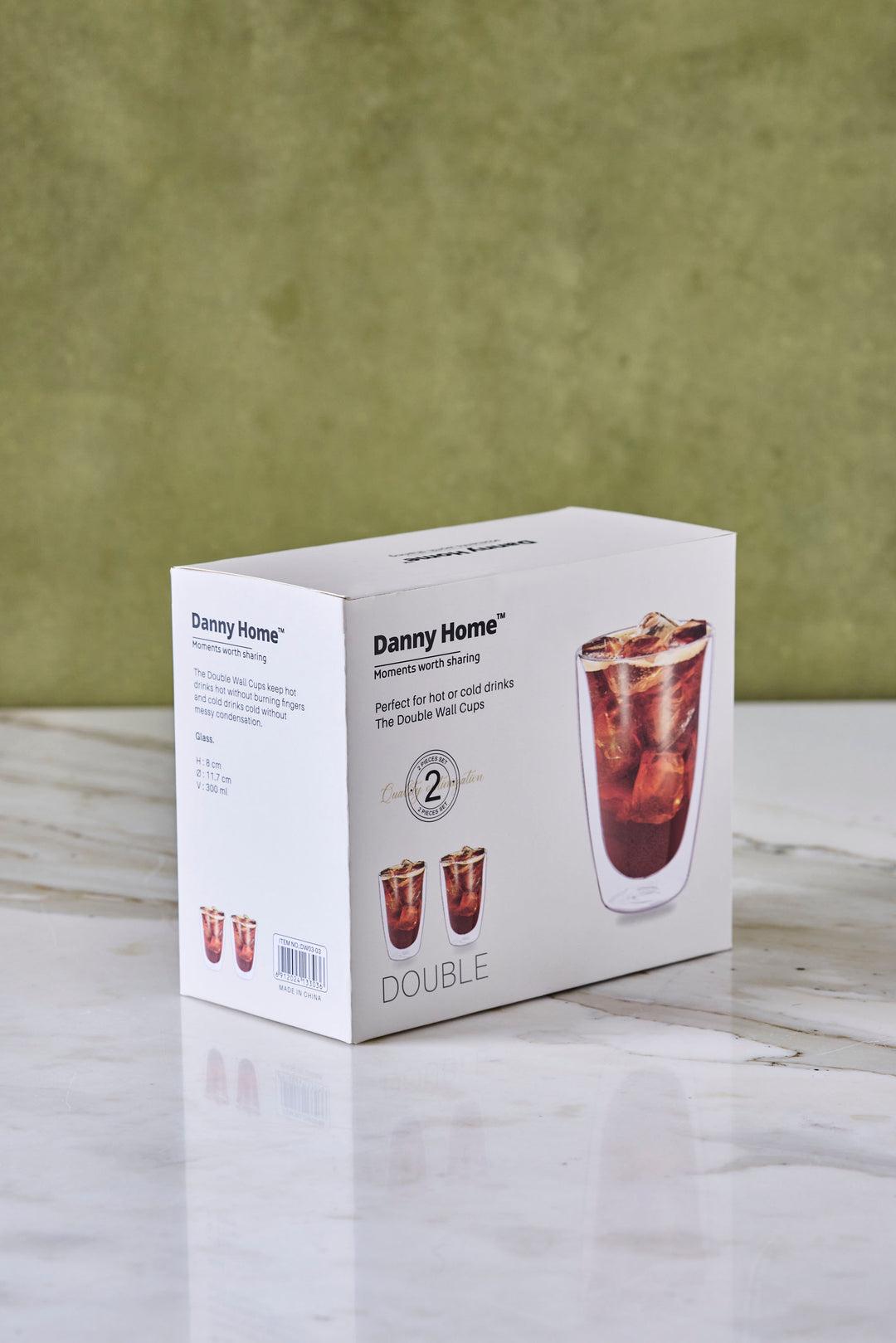 VASO CÓNICO DOBLE VIDRIO 300ML x 2