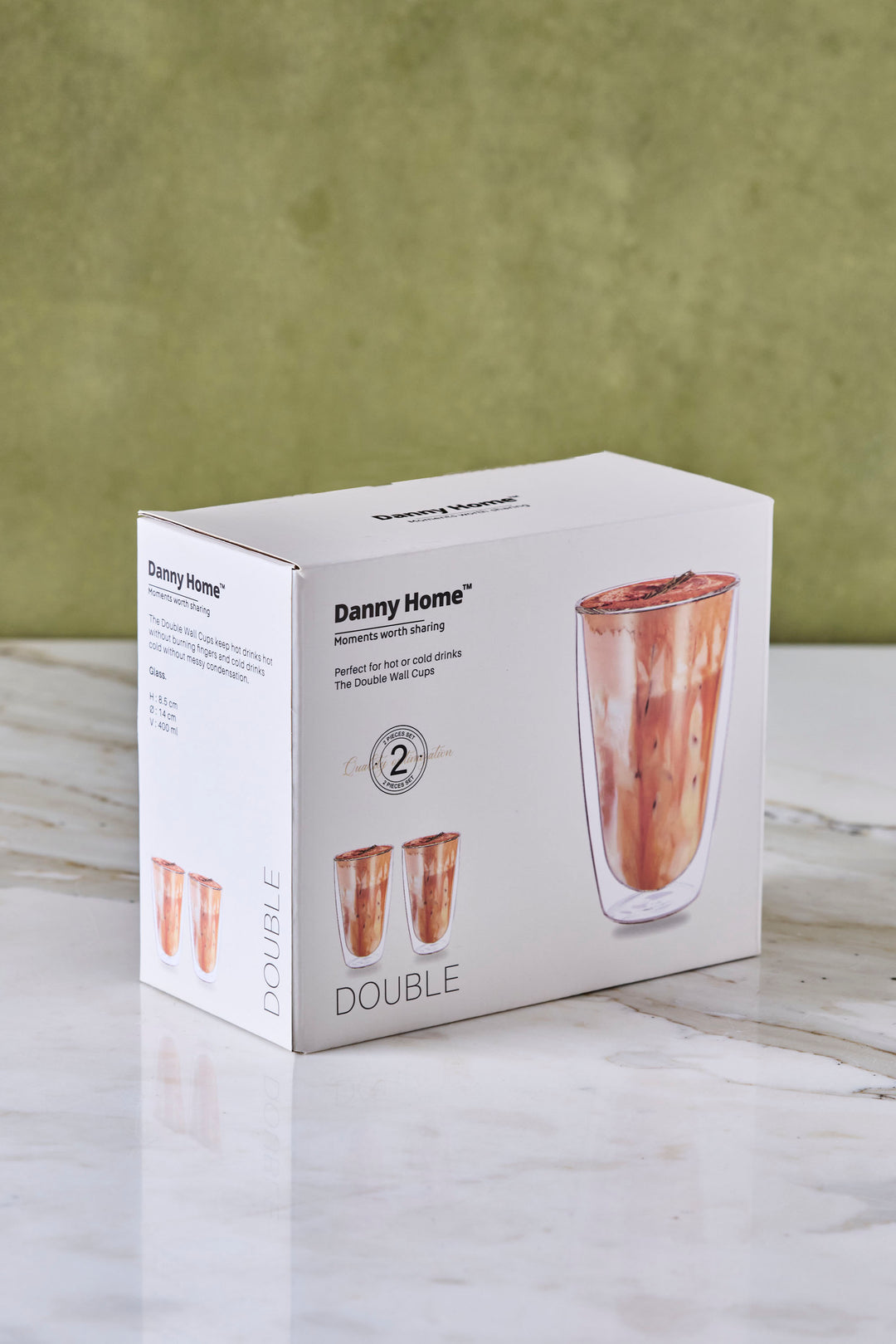 VASO CÓNICO DOBLE VIDRIO 400ML x 2