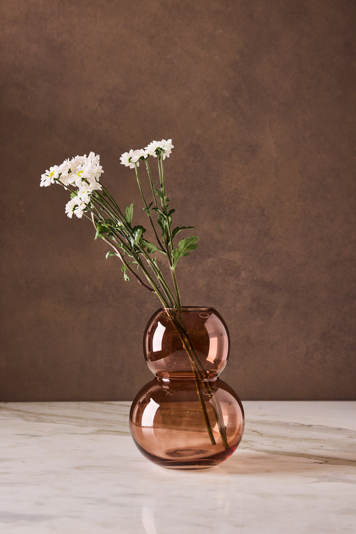 FLORERO BUBBLE BROWN 19CM