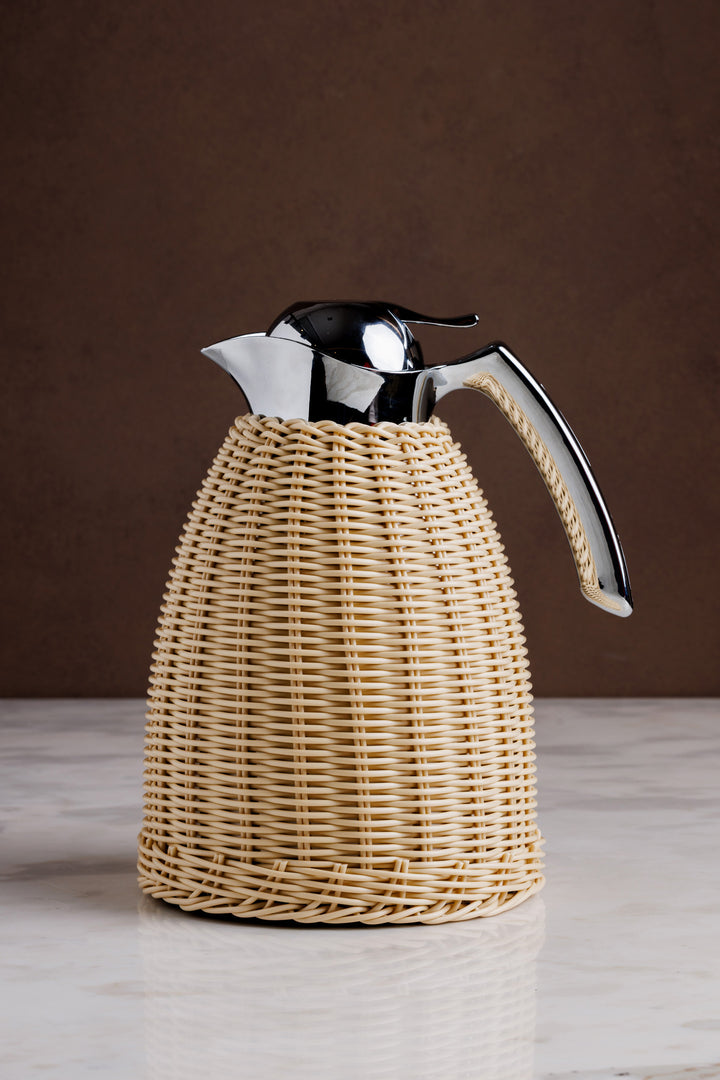 JARRA TÉRMICA DE RATTAN BEIGE 1 L