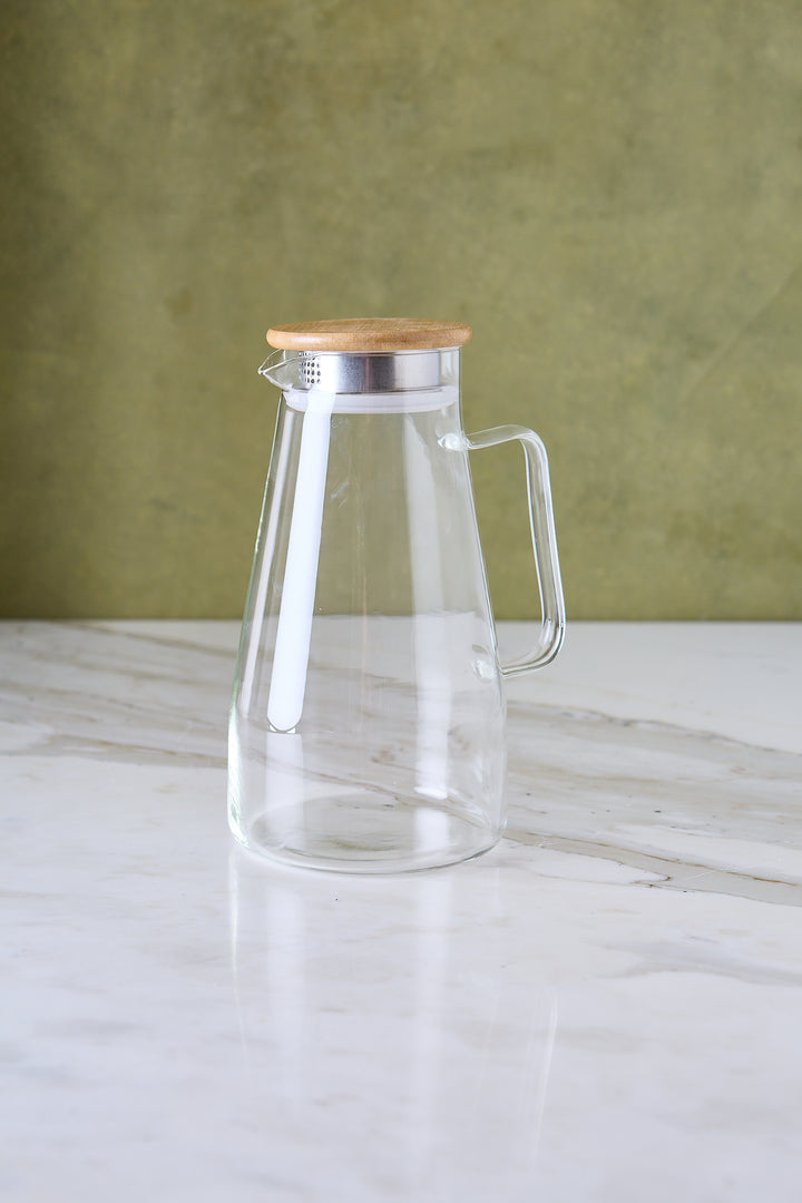 JARRA DE VIDRIO & TAPA BAMBÚ 1.8L