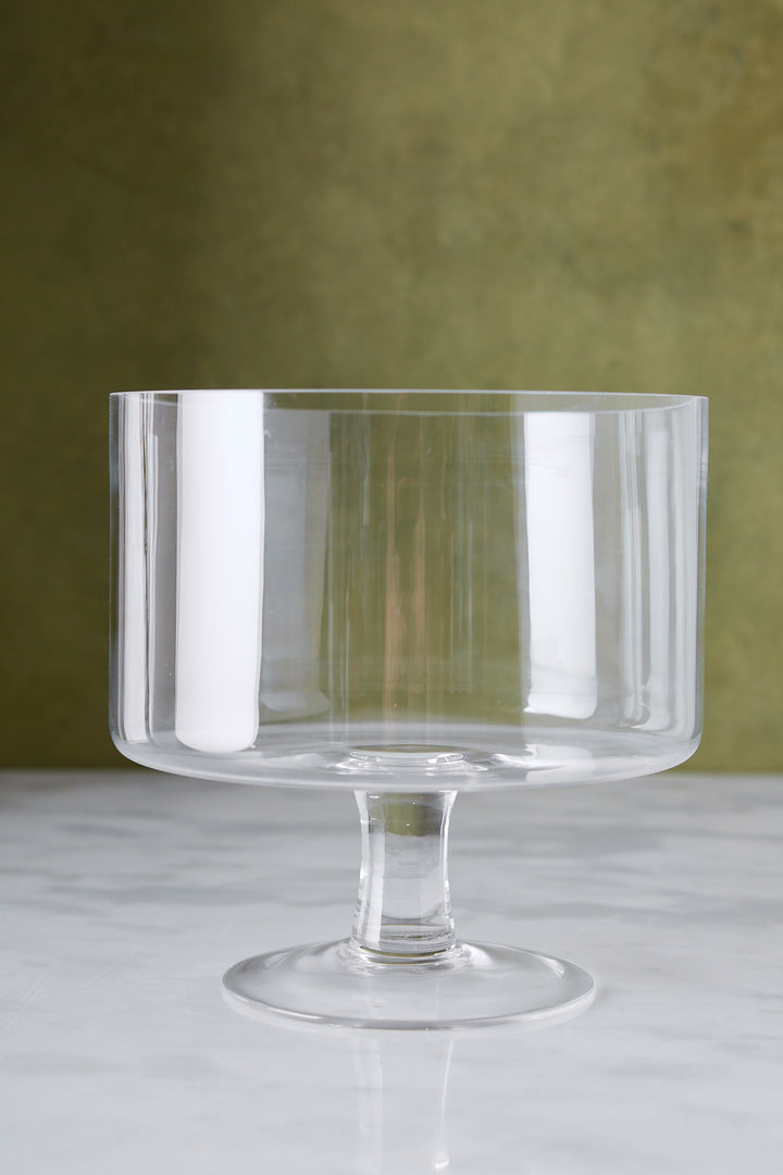 RECIPIENTE DE VIDRIO CON PIE