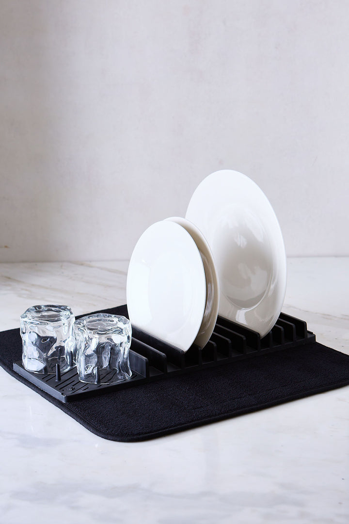 PAÑO ESCURRIDOR MICROFIBRA CON SECAPLATOS BLACK