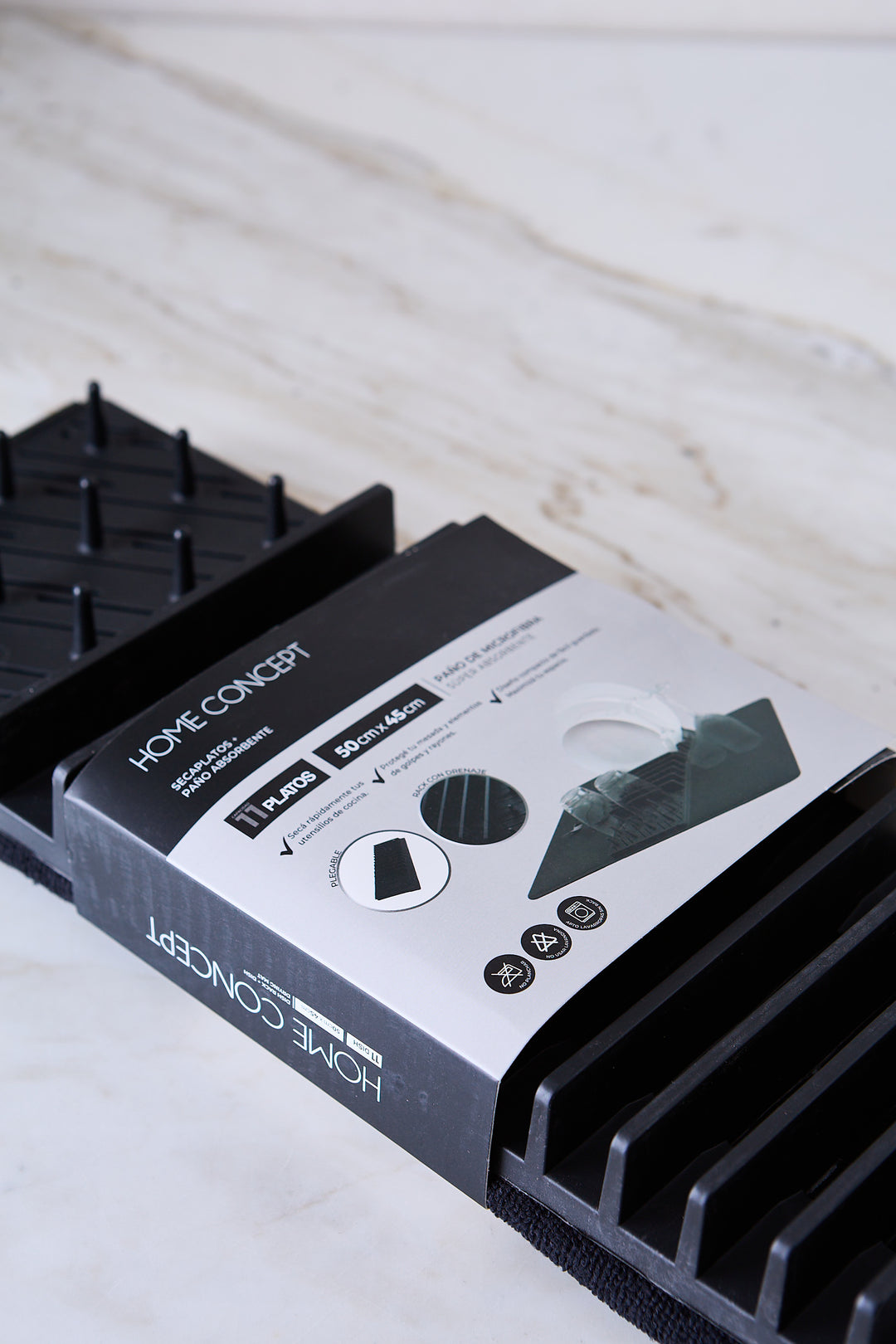 PAÑO ESCURRIDOR MICROFIBRA CON SECAPLATOS BLACK