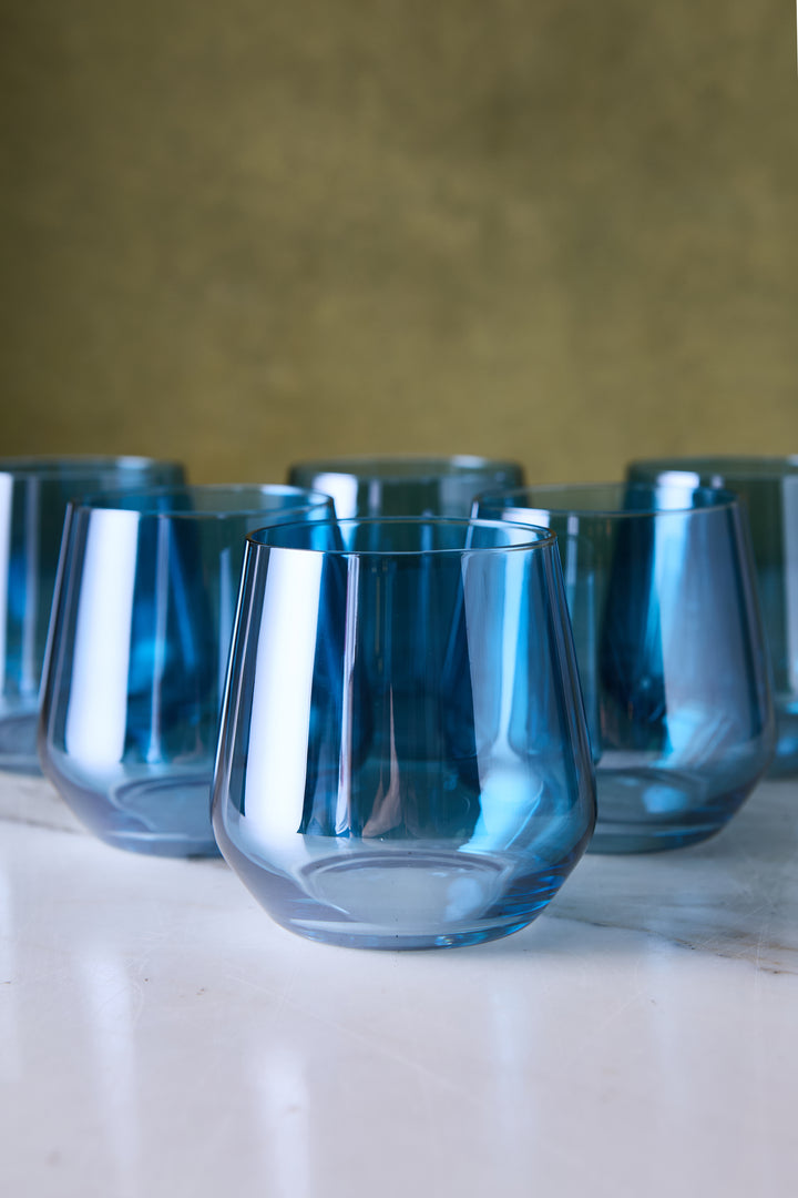 VASO SHINING BLUE 390ML x 6