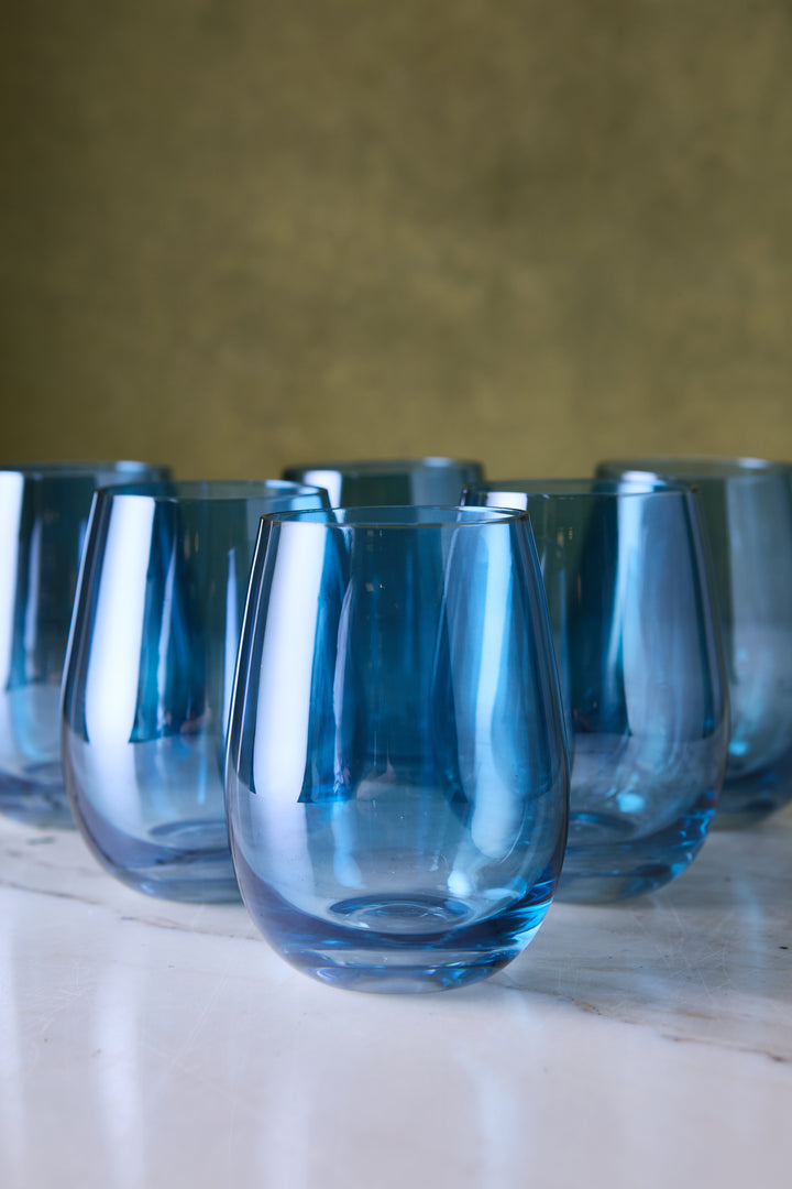 VASO BOMBE SHINING BLUE 410ML x 6