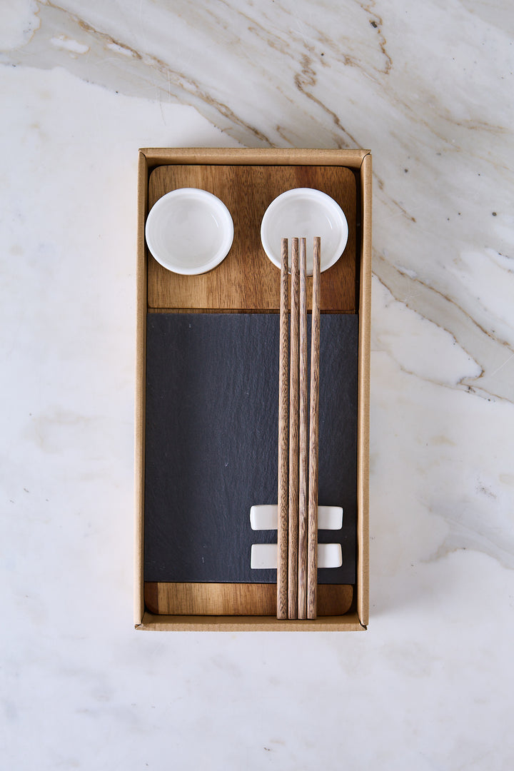 SET DE SUSHI ACACIA & PORCELANA NAMI