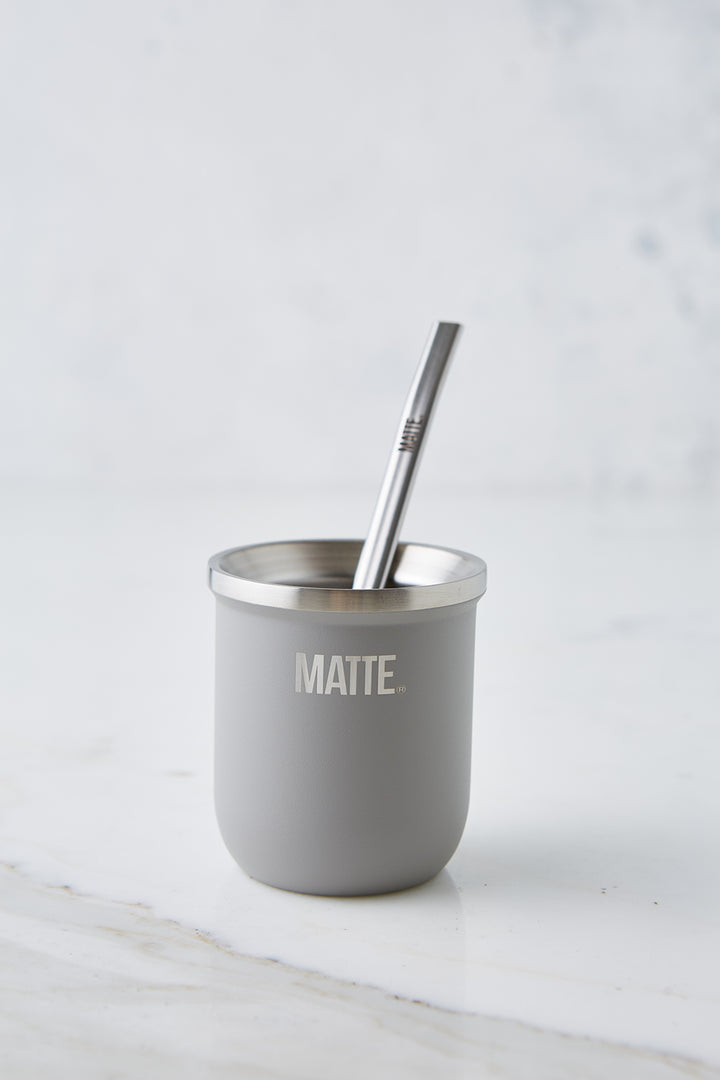 Mate Gray Con Bombilla