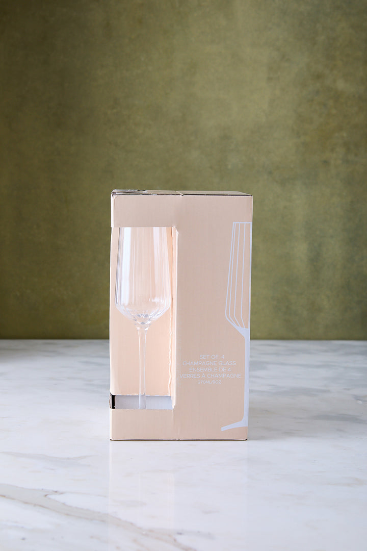 COPA DE CHAMPAGNE FACETADA 270ML x 4