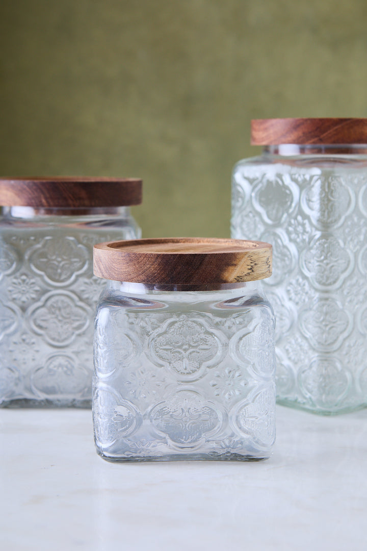 FRASCO ARABESCO VIDRIO & ACACIA 500ML