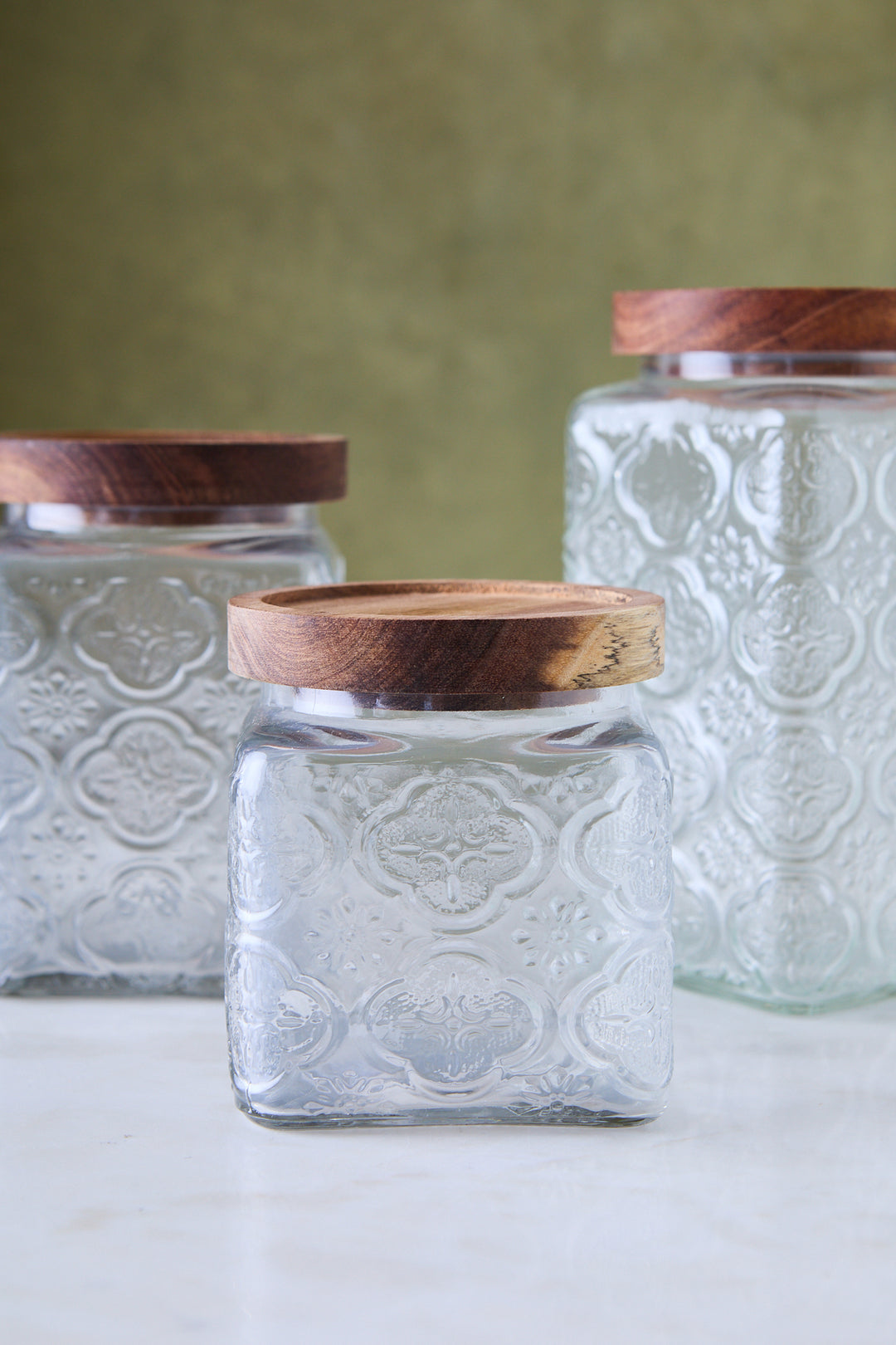 FRASCO ARABESCO VIDRIO & ACACIA 800ML