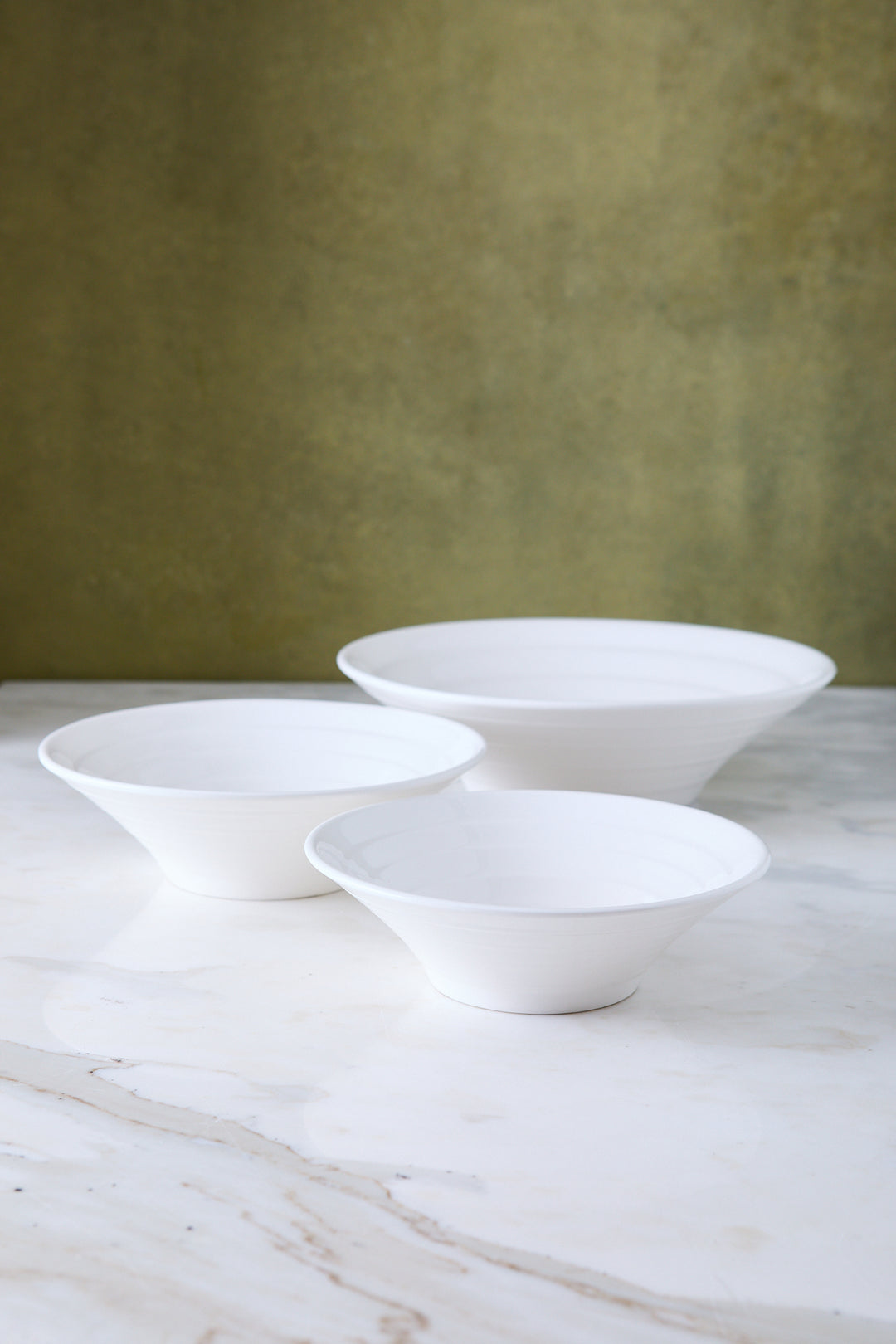 ENSALADERA CÓNICA CERAMICA BLANCA 30CM