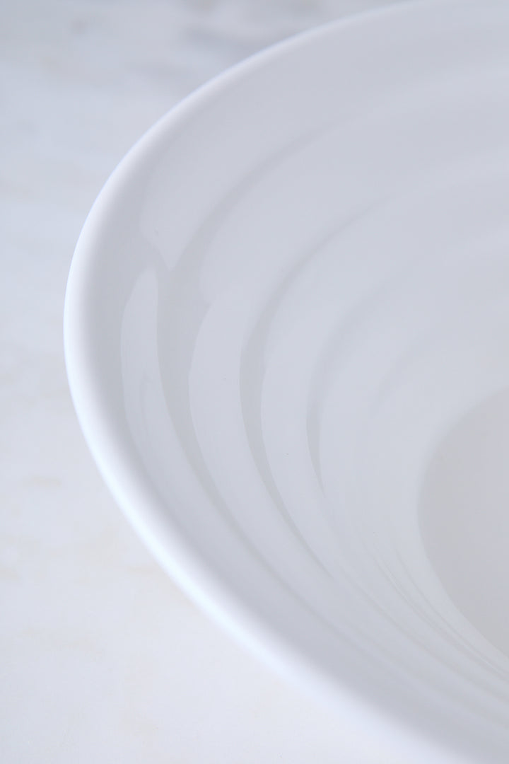 BOWL CÓNICO CERAMICA BLANCA 23CM