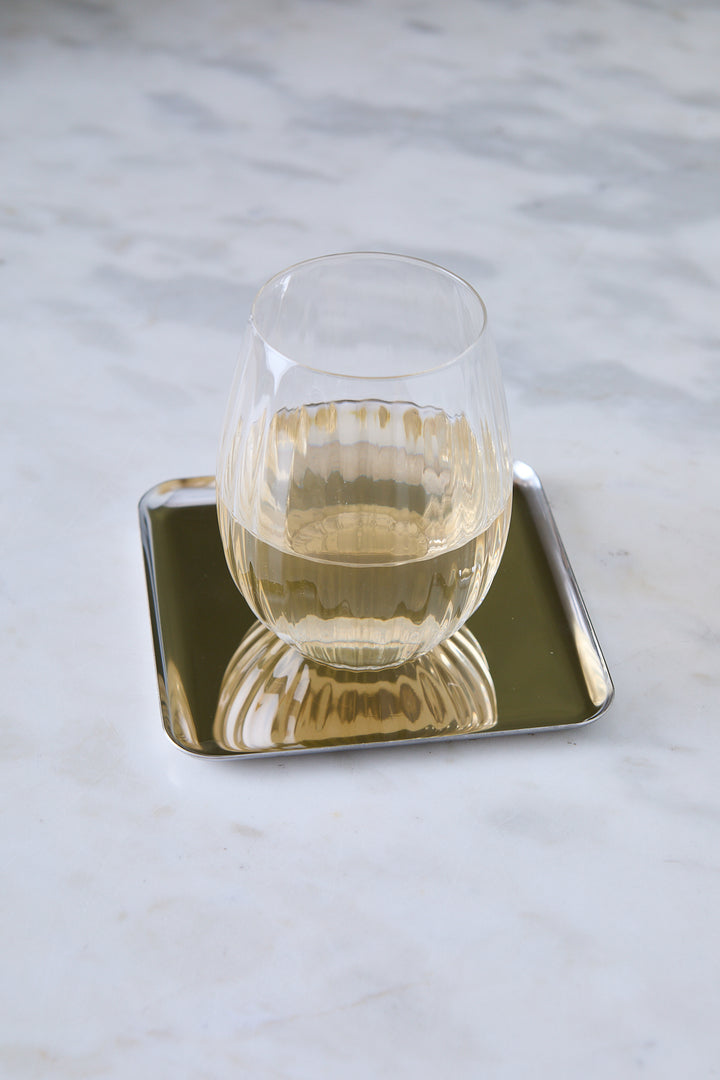 BANDEJA CUADRADA ACERO ESPEJADO 14CM