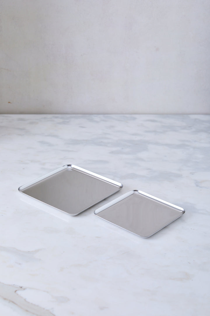 BANDEJA CUADRADA ACERO ESPEJADO 14CM