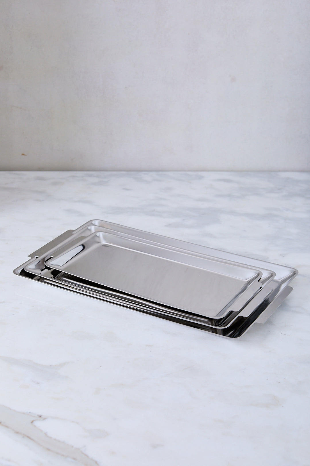 BANDEJA RECTANGULAR ACERO ESPEJADO 36CM