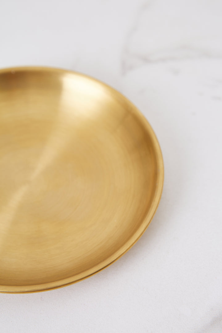 PLATO DE ACERO DORADO 14 CM