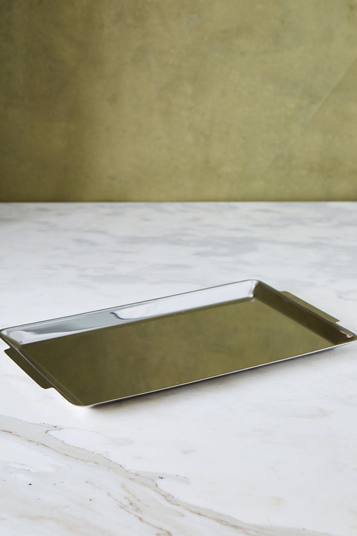 BANDEJA RECTANGULAR ACERO ESPEJADO 40CM