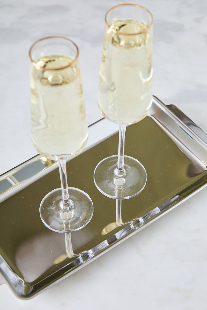 BANDEJA RECTANGULAR ACERO ESPEJADO 32CM