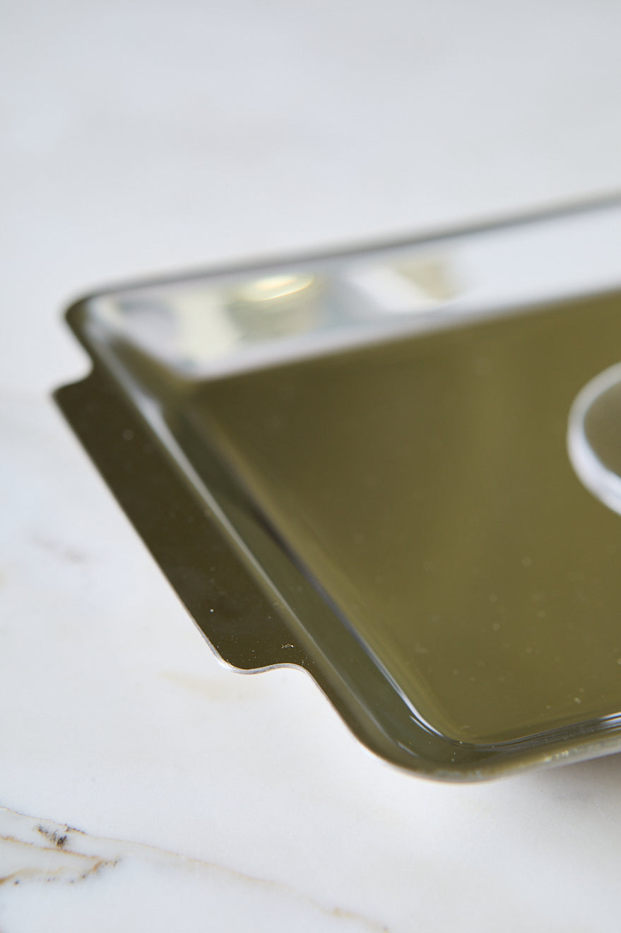 BANDEJA RECTANGULAR ACERO ESPEJADO 32CM