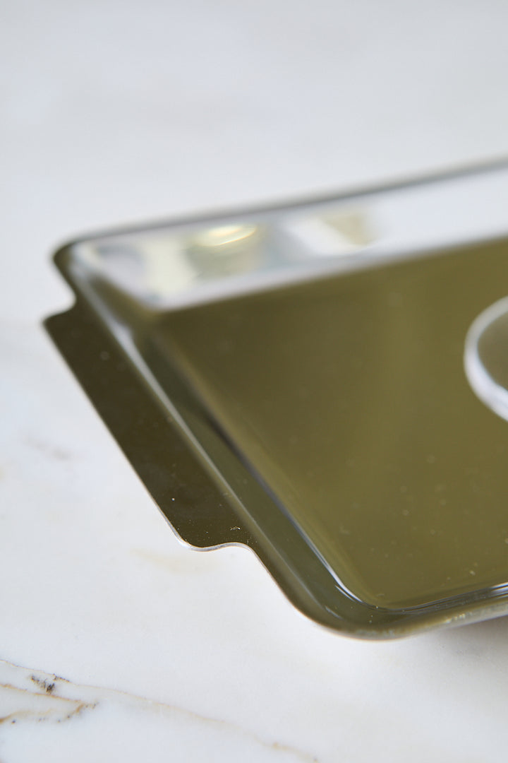 BANDEJA RECTANGULAR ACERO ESPEJADO 32CM