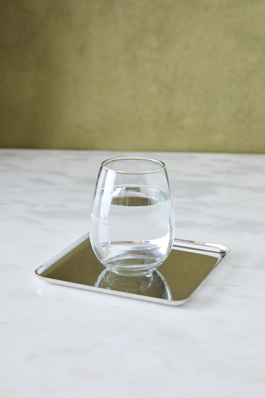 BANDEJA CUADRADA ACERO ESPEJADO 17CM