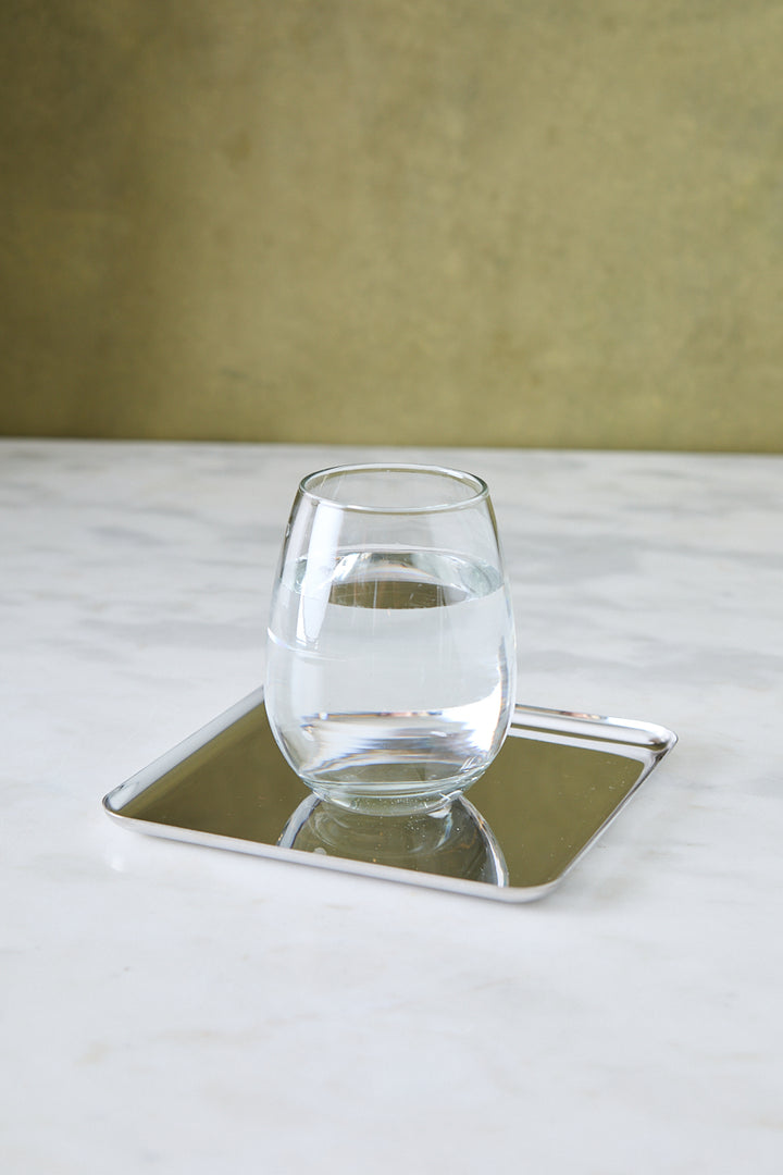 BANDEJA CUADRADA ACERO ESPEJADO 17CM