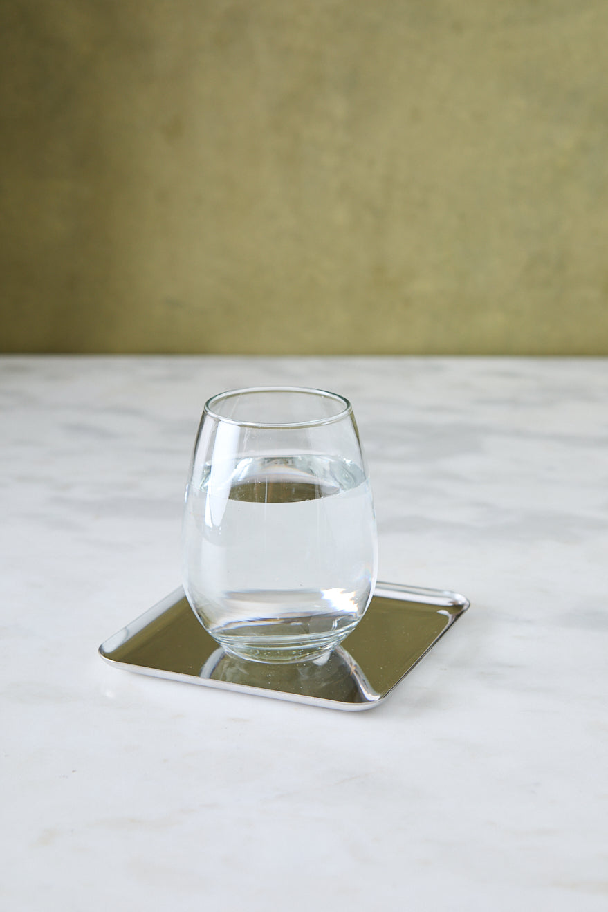 BANDEJA CUADRADA ACERO ESPEJADO 14CM