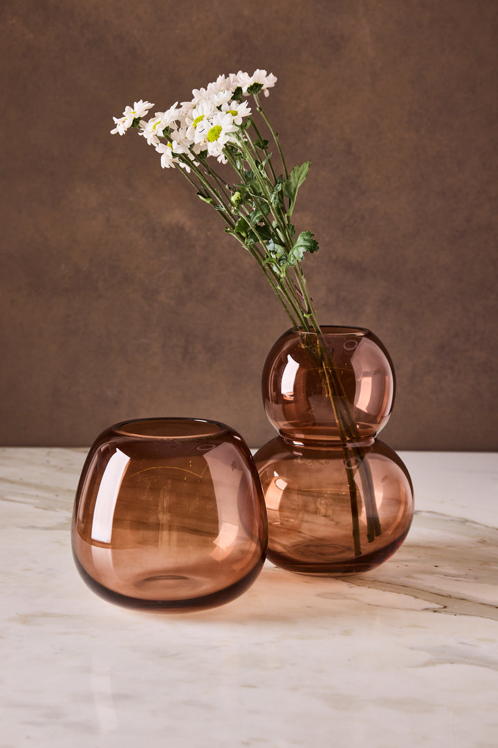 FLORERO BUBBLE BROWN 19CM