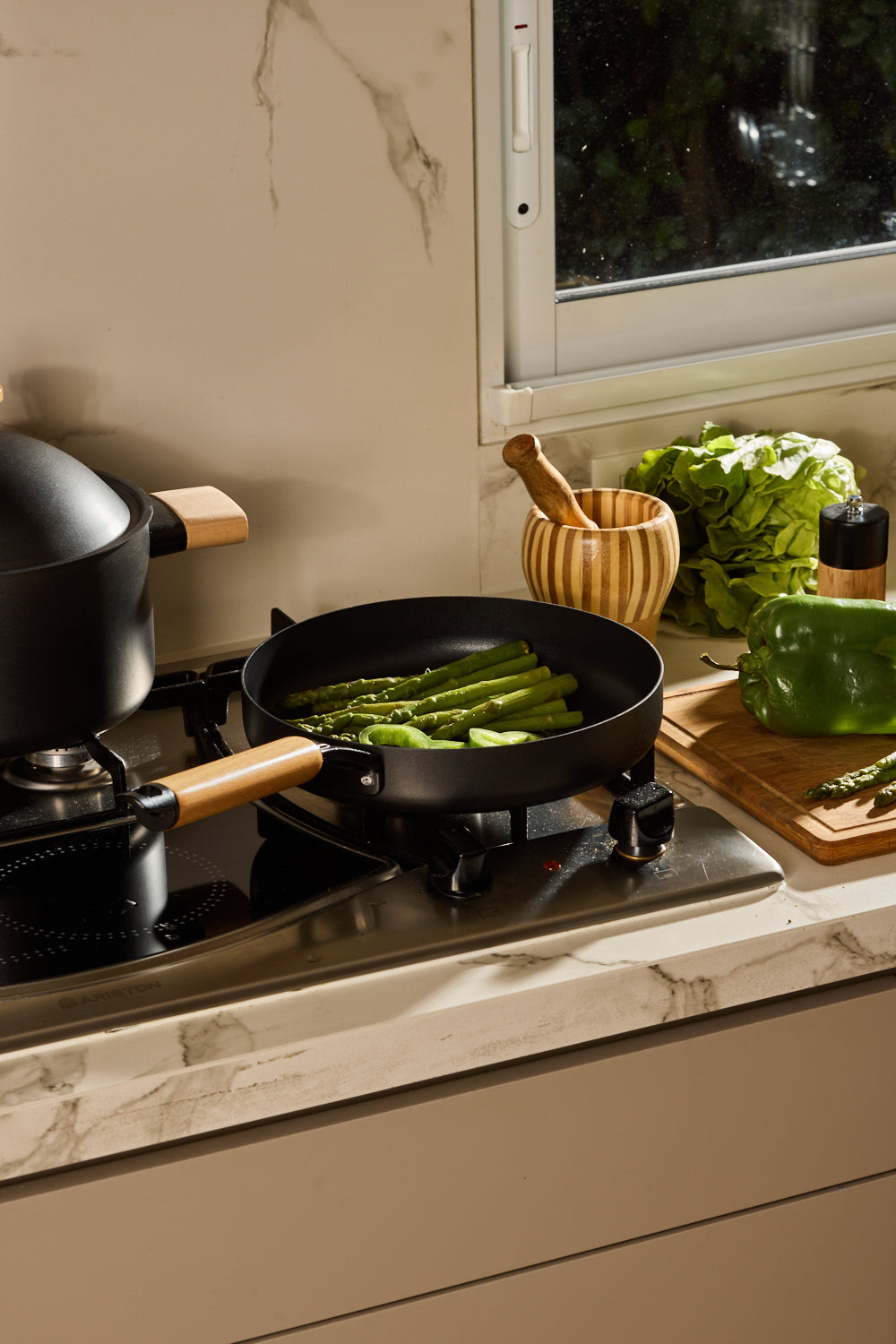 BATERIA DE COCINA BLACK & WOOD x 3
