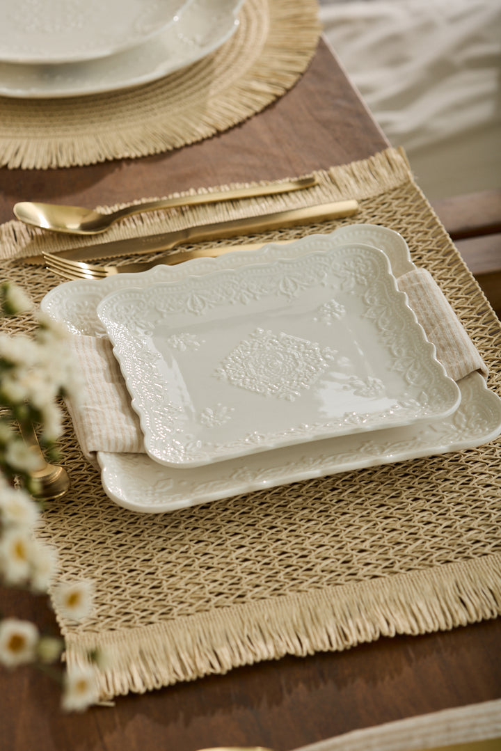 PLATO CUADRADO WINDSOR BRODERIE 17CM