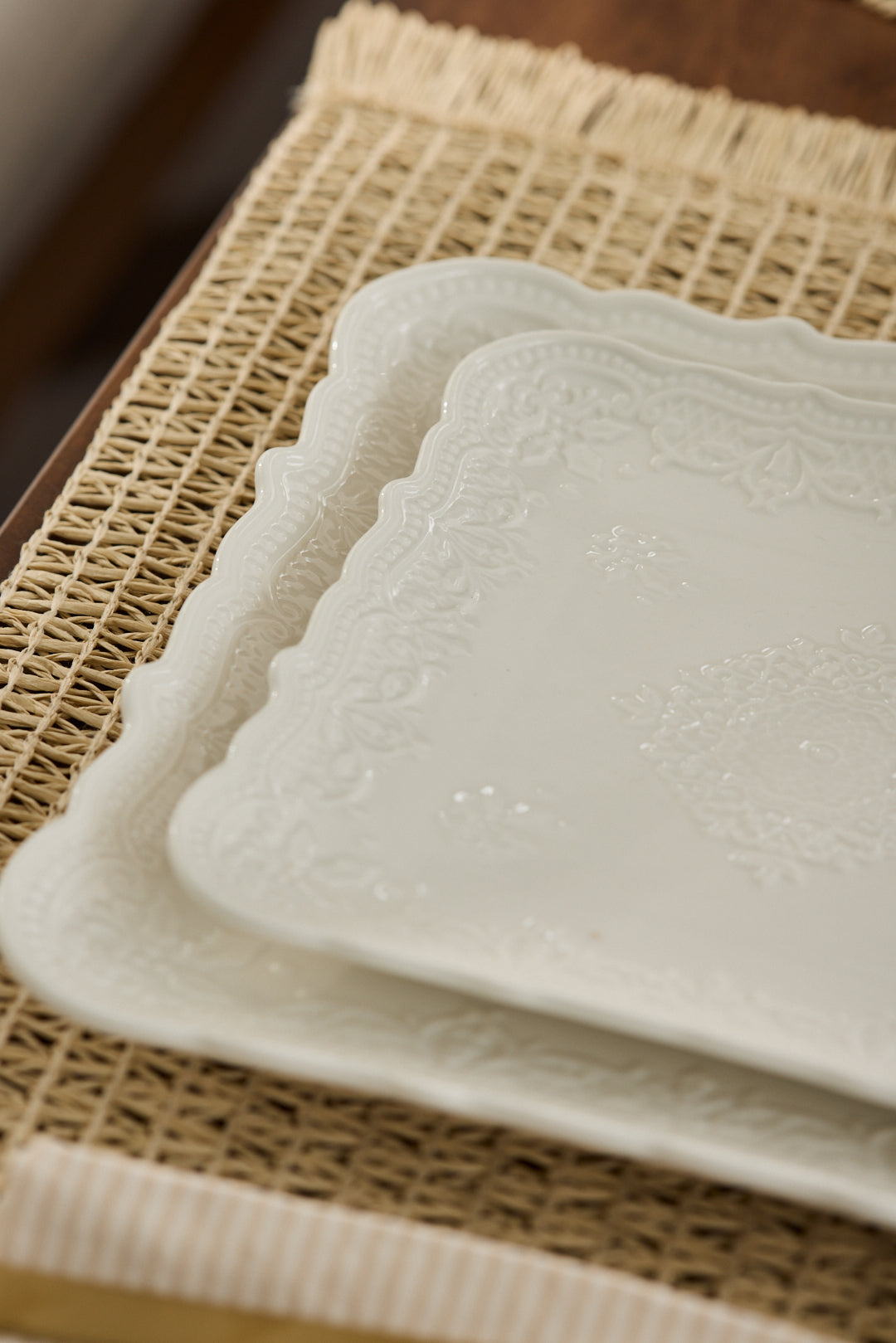 PLATO CUADRADO WINDSOR BRODERIE 17CM