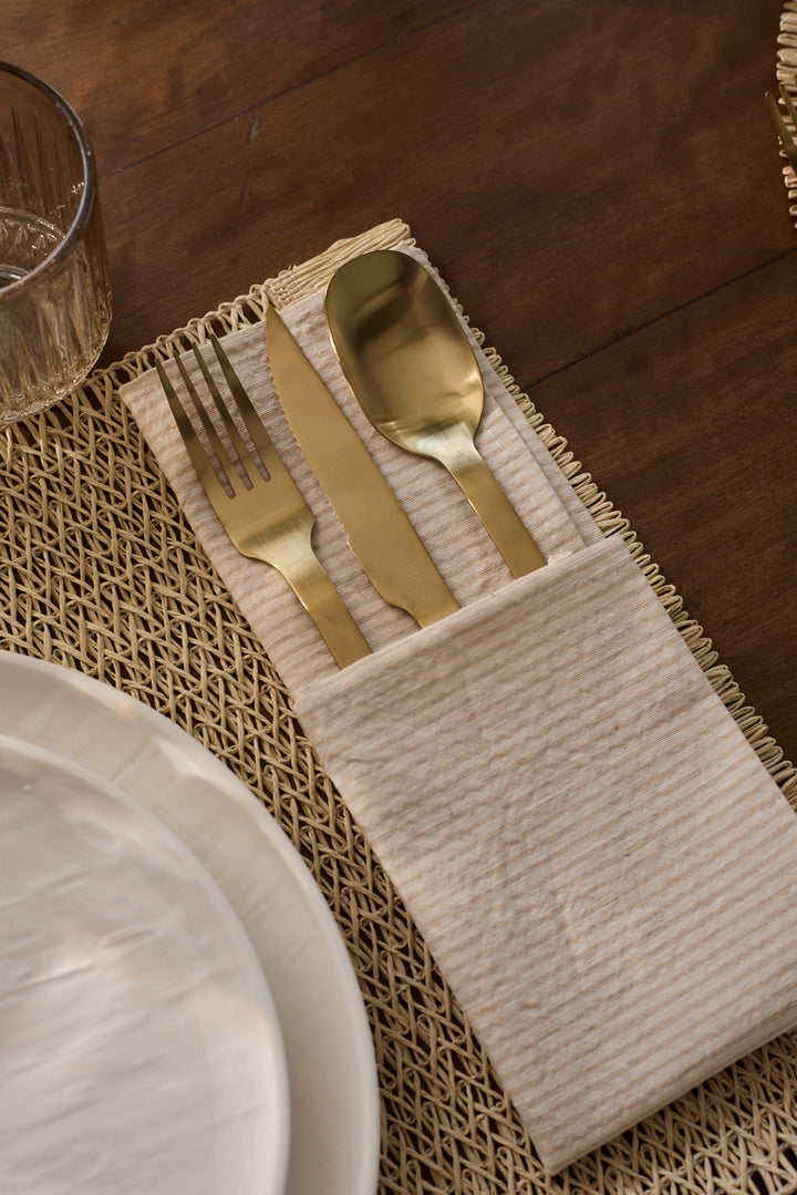 JUEGO DE CUBIERTOS SAKURA MATT GOLD x 24