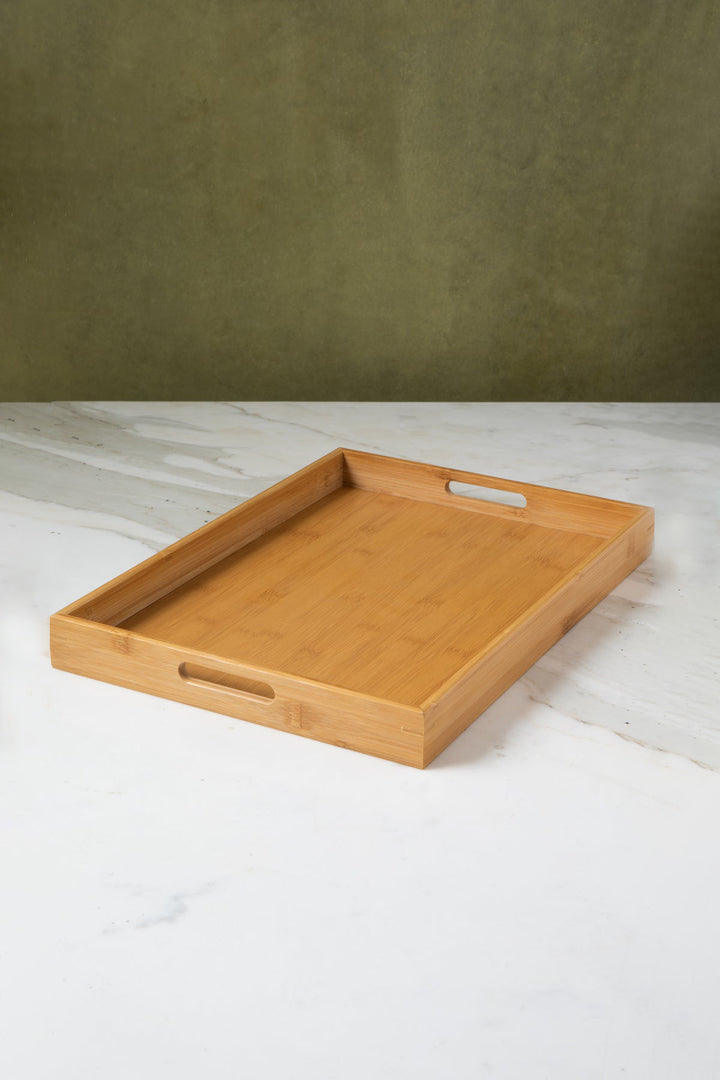 BANDEJA RECTANGULAR DE BAMBÚ 40CM