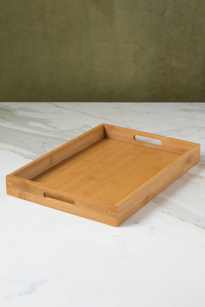 BANDEJA RECTANGULAR DE BAMBÚ 45CM
