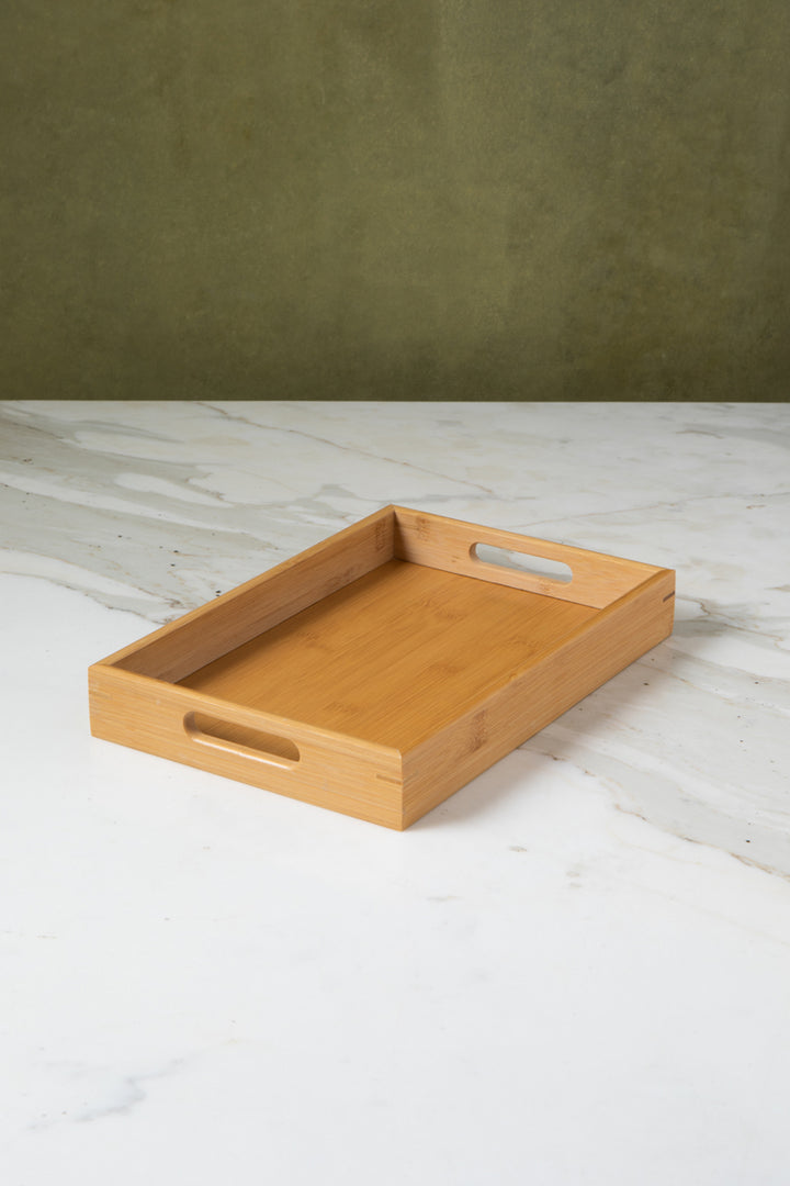 BANDEJA RECTANGULAR DE BAMBÚ 33CM