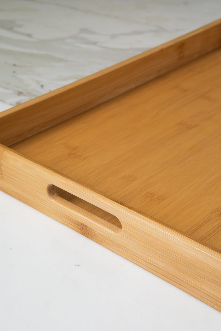 BANDEJA RECTANGULAR DE BAMBÚ 40CM